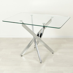 Кухонный стол Mebel Apartment Рим 10 прозрачный/хром 1200х700