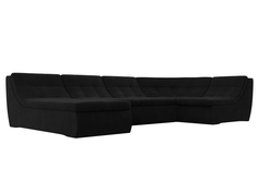 П-образный модульный диван Холидей микровельвет черный Лига Диванов