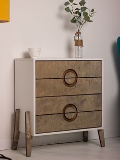 Комод на ножках Roombliss, графит/белый