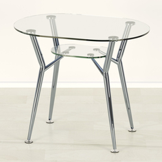 Кухонный стол Mebel Apartment Квадро 23 прозрачный/хром 1000х600