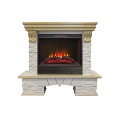 Электрокамин Real Flame Rockland LUX 25/25,5 WT-619G с очагом Sparta 25,5 LED