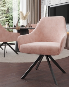 Стул ArtGenesis Амбссадор с подлокотниками металлические ножки бледно-розовый