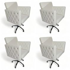 Парикмахерское кресло Лотос белый 4 шт 65х50х57 No Brand