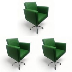 Парикмахерское кресло Фьюжн зеленый 3 шт 65х50х57 No Brand