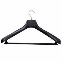 R42 Вешалка пластиковая многофункциональная L-42см, H-3,5см, с перекладиной, черный 5 шт Art Pac