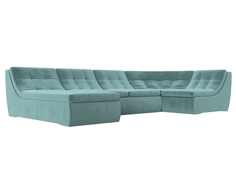 П-образный модульный диван Холидей велюр бирюзовый Лига Диванов