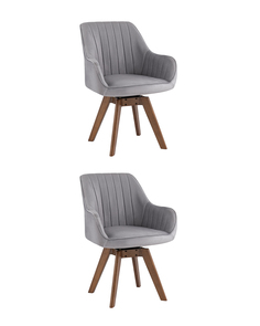 Стулья обеденные вращающиеся Stool Group MANS, комплект 2 шт, серый