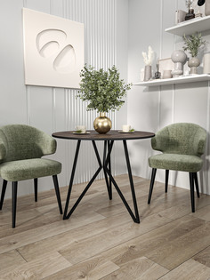 Стол обеденный Loft Corner, диаметр 90 см, дуб апрельский шоколад No Brand