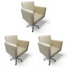 Парикмахерское кресло Фьюжн бежевый 3 шт 65х50х57 No Brand