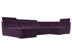 П-образный модульный диван Холидей Люкс велюр фиолетовый Лига Диванов