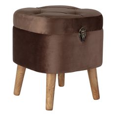 Пуф Glasar с крышкой коричневый 38 x 35 x 45 см ГЛАСАР