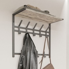 Настенная вешалка ЗМИ Торонто 22Д в стиле лофт, 67х27х58,5 см, графит