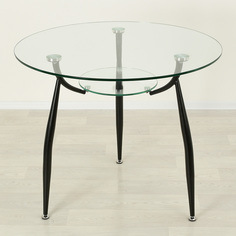 Стол обеденный Mebel Apartment Вокал 18-3 прозрачный/черный D80