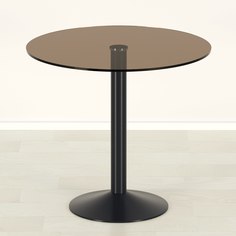 Стеклянный стол Mebel Apartment Троя 18 бронза/черный D80