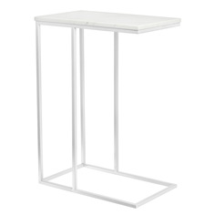 Придиванный столик BRADEXHOME Loft 50x30 см Белый мрамор/Белые ножки