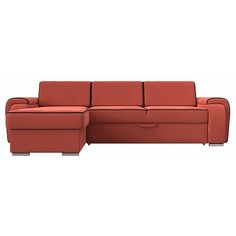 Диван-кровать Лига диванов Лига-025, коралловый/коричневый