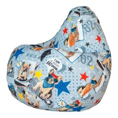 Кресло-мешок Dreambag Саманта Бульдоги XL голубое 125 x 85 см