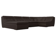 П-образный модульный диван Холидей экокожа коричневый Лига Диванов