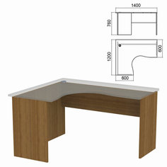 Стол компактный ЧАСТЬ 2 "Арго", 1400х1200х760 мм, левый, орех Argo