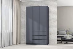 Шкаф Хилтон ZAR 120х50х210 Графит No Brand