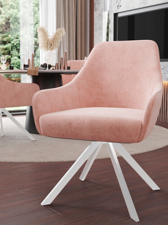 Стул ArtGenesis Амбассадор, с подлокотниками, бледно-розовый