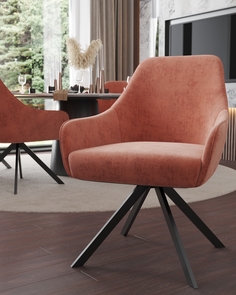 Стул ArtGenesis Амбссадор с подлокотниками металлические ножки оранжевый