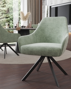 Стул ArtGenesis Амбссадор с подлокотниками металлические ножки Мятный