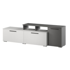 Тумба под ТВ Альберо малая 1800х403х537 белый/графит серый No Brand