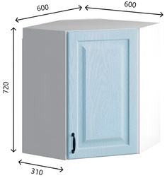 Кухонный навесной угловой шкаф BV Romeo 60х60 см Лазурное дерево