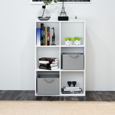 Стеллаж Cube 6 секций, 720x330x1074, белый Ластра