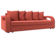 Прямой диван Лига Диванов Лига-010 225х79х85 см, коралловый
