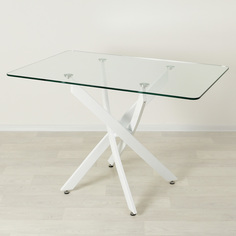 Кухонный стол Mebel Apartment Рим 10 прозрачный/белый 1200х800