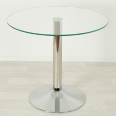 Стеклянный стол Mebel Apartment Троя 18 прозрачный/хром D90