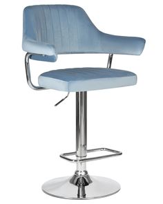 Барный стул Лого-М CHARLY D0000000000000010527, хром/пудрово-голубой