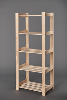Стеллаж деревянный Стандарт 5A1501, бежевый, 64x38x150, 5 полок No Brand