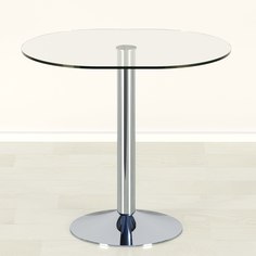 Стеклянный стол Mebel Apartment Троя 23 прозрачный/хром 700х600