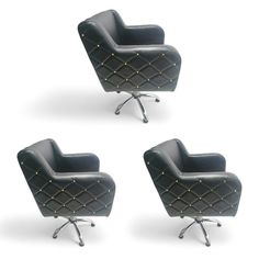 Парикмахерское кресло Синди II Гидравлика черный пятилучье, 3 шт No Brand