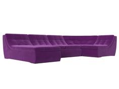 П-образный модульный диван Холидей микровельвет фиолетовый Лига Диванов