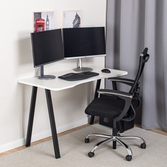 Стол компьютерный Домотека Оскар 1 БЛ 71 ЧР, бело-черный