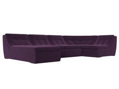 П-образный модульный диван Холидей велюр фиолетовый Лига Диванов