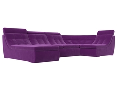 П-образный модульный диван Холидей Люкс микровельвет фиолетовый Лига Диванов