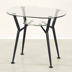 Кухонный стол Mebel Apartment Квадро 23 прозрачный/черный 1100х700