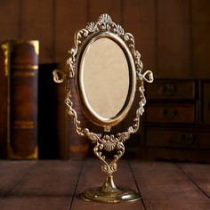 Зеркало "Вензеля" латунь 9,5х16х26 см No Brand