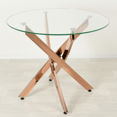 Кухонный стол Mebel Apartment Рим 18 прозрачный/красное золото D95