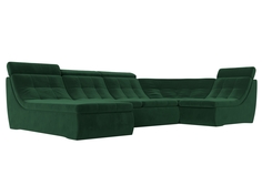 П-образный модульный диван Холидей Люкс велюр зеленый Лига Диванов