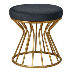 Пуф круглый Design золотой-черный 40 х 40 х 42 см No Brand