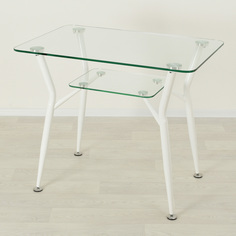 Кухонный стол Mebel Apartment Квадро 10 прозрачный/белый 800х600