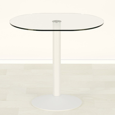 Стеклянный стол Mebel Apartment Троя 23 прозрачный/белый 700х600