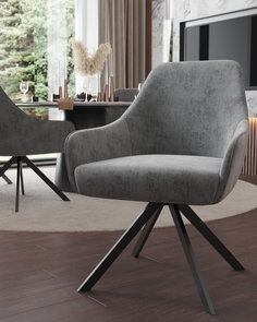 Стул ArtGenesis Амбссадор с подлокотниками металлические ножки темно-серый