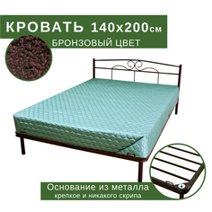 Кровать двуспальная Поллет Марта 140х200 золотистая металл
